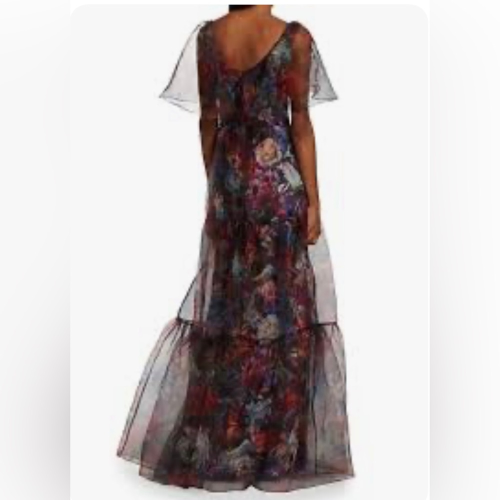 Theia Darla Floral Organza Gown Dress - Picture 2 of 7